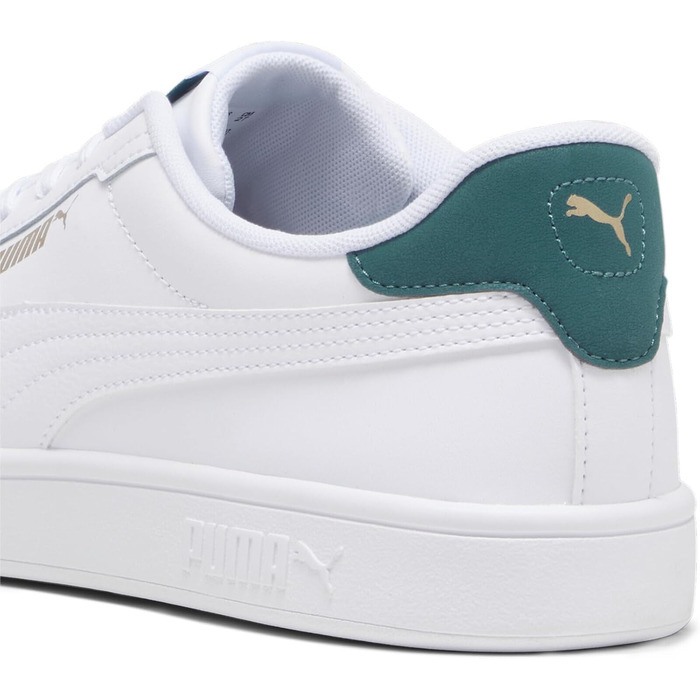 Кросівки PUMA Smash 3.0 L унісекс, білі з малахітовим та золотим кольором, розмір 42 EU
