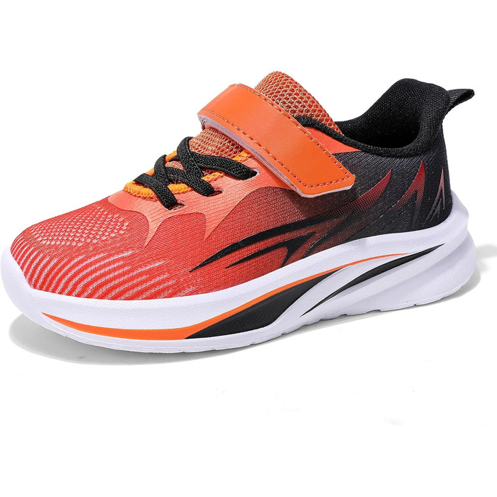 Дитячі спортивні кросівки для хлопчиків. Зручні, дихаючі кросівки для занять спортом та активного відпочинку. Колір: чорний, помаранчевий. Розмір: 37 EU