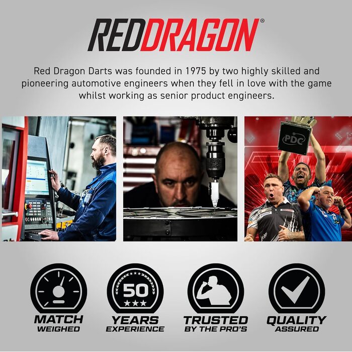 Дарти Red Dragon Javelin Original Tungsten - Професійні сталеві дротики з металевим вістрям, пір'ям та стержнями (20г, 22г, 24г, 26г)