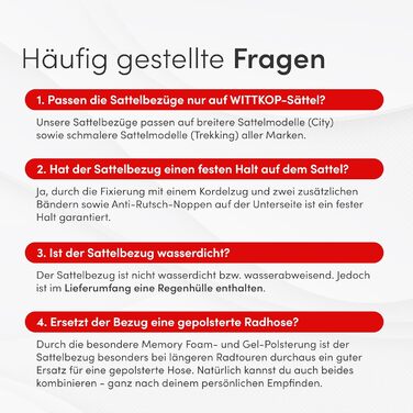 Фahrradsitzkissen від WITTKOP: Гелевий та М'який Велосипедний Сидіння для Дам та Чоловіків. Ергономічний Покриття для Велосипедного Сидіння з 3-Зонною Конструкцією. Підходить для Peloton та TREKKING