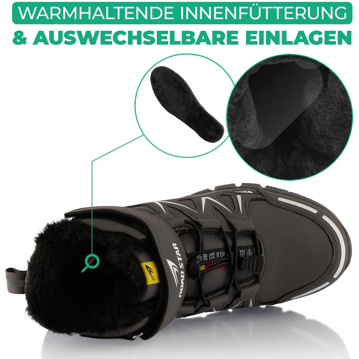 Черевики для піших прогулянок для жінок та чоловіків, зимові, з підкладкою, сірі та білі (43 EU)