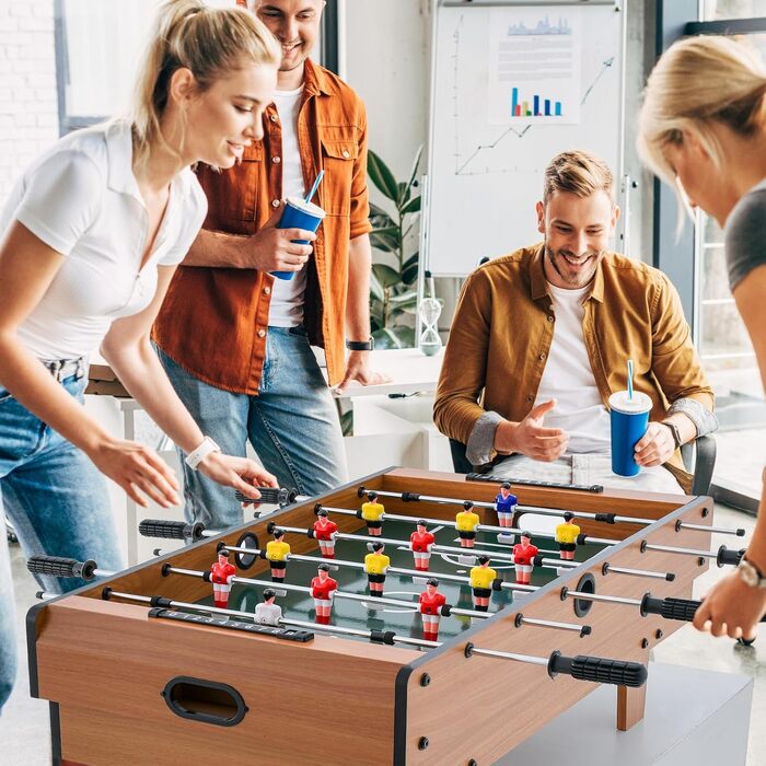 HOMASIS 4-в-1 ігровий стіл, з аксесуарами: кікер, тенісний стіл, більярд, хокей. Підходить для барів, вечірок, ігрових кімнат, дітей та дорослих