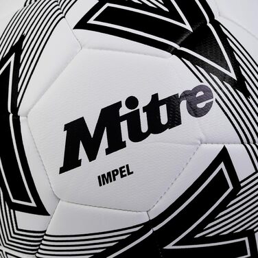 Футбольний м'яч Mitre Impel L30P біло-чорний, зносостійкий та стійкий до деформації