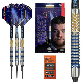 Дротики Target Josh Rock Gen 1, 90% вольфрам, 20 г, електронні Pixel Softdarts з чорними наконечниками, ігрова серія