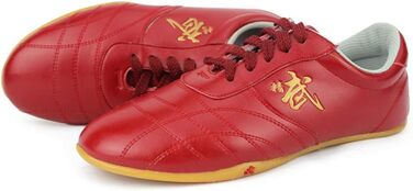 Жіночі таоїстські (тай-чи) кросівки VIBLiSS, легкі шкіряні боксерські кросівки для занять індором/екстером, карате, тхеквондо, тренування. Білі (42 EU, Red Rot)