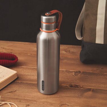 Термос-пляшка BLACK + BLUM 750 мл, вакуумна, нержавіюча сталь, помаранчева, збереження температури до 12 годин гарячого і 24 години холодного, 100% герметична, BPA-free, сучасний ретро-дизайн