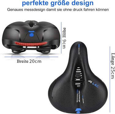 Велосипедне сідло Lachesis: комфортне, гелеве, з гелевою подушкою, для чоловіків та жінок, підходить для гірських, шосейних та трекінгових велосипедів, блакитне