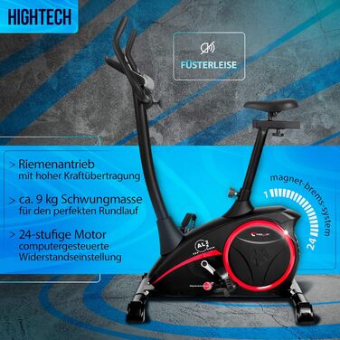 Велотренажер Christopeit AL 2 / AL 2 S, до 150 кг, 24 рівні опору, магнітна система гальмування 9 кг, тихий, Soft-Touch комп'ютер AL 2 S Digital, чорний