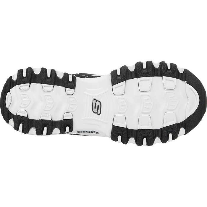 Кросівки жіночі Skechers D'Lites Biggest Fan чорного кольору з сіткою та срібною обробкою, 39 EU