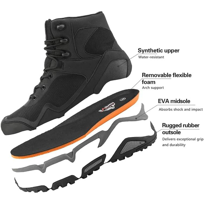 Чоловічі трекінгові черевики NORTIV 8, водонепроникні, чорні (44 EU)