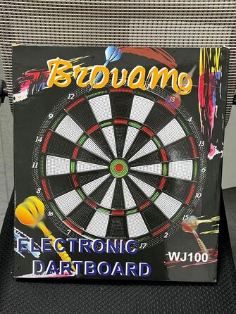 Електронний дартс Dartscheibe з 12 стрілками та LCD-дисплеєм, голосове супроводження, живлення від батарейок