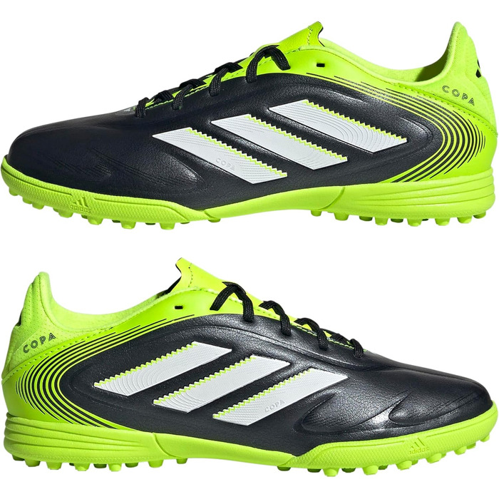 Дитячі футбольні бутси Adidas Copa Pure III League Turf для футболу, розмір 33 EU, чорний, білий, лимонний, унісекс