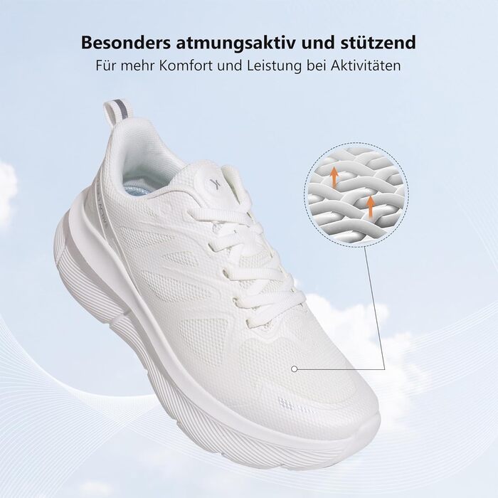 Жіночі кросівки Hawkwell Cloud Zero для ходьби та тенісу, з амортизацією, дихаючі, для спорту, фітнесу, тренувань, бігу, з неслизькою підошвою, для медичного використання (42 EU, білий)