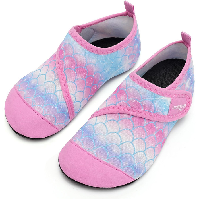 Дитячі аквашузи для купання WateLves: зручні, неслизькі, для басейну та пляжу (24/25 EU, 225 Рожево-блакитний)
