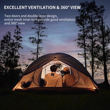 Намет Naturehike Cloud Creek 2-3 особи, Ultraleicht, 7001 Алюміній, Захист від сонця та Водонепроникність, для туризму та кемпінгу (Коричневий/3 особи)