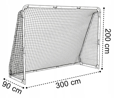 Переносні футбольні ворота Xboost, чорні, 300 x 200 x 90 см