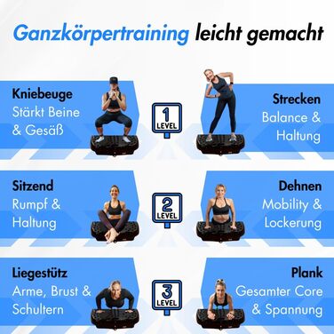 Вібраційна платформа Winch W.1.0 PRO | Електрична віброплатформа для дому | До 150 кг, 120 рівнів, з пультом ДУ, стрічки опору, чорний