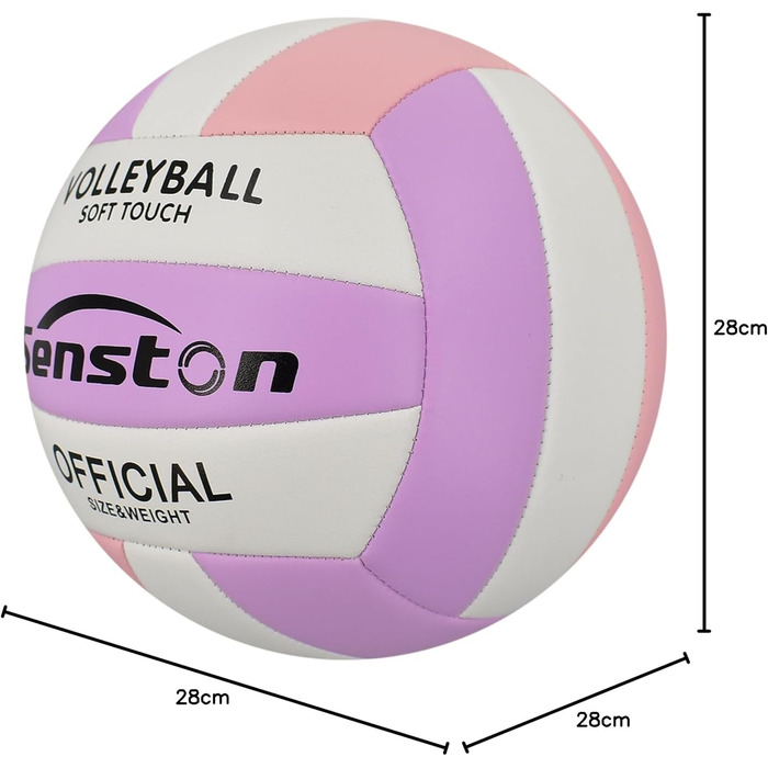 Волейбольний м'яч Senston, розмір 5, вологостійкий, з помпою, для пляжу та басейну, Mauve