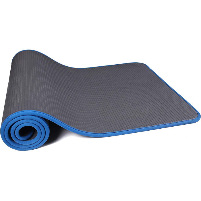Fitvids Килимок для йоги та пілатесу, 10 мм, надзвичайно товстий, з антиковзаючим покриттям, з ручкою для перенесення, в декількох кольорах (сірий)