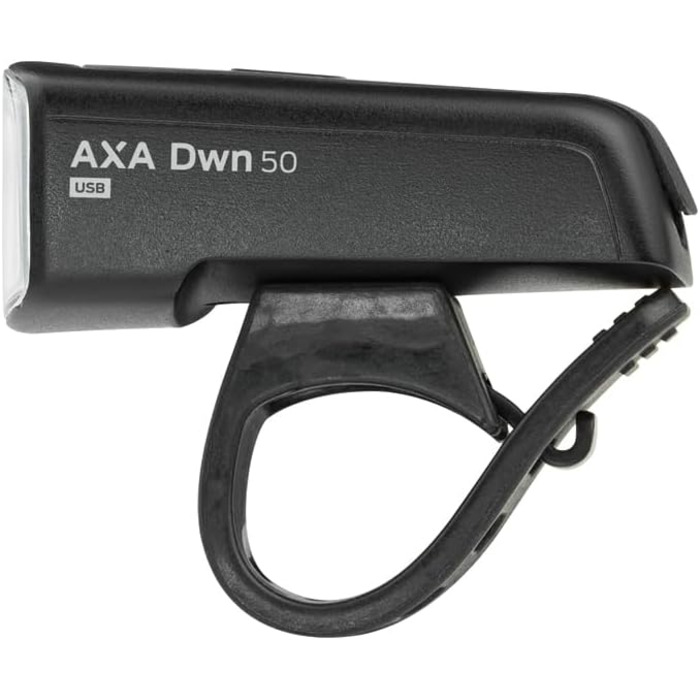 Набір велосипедних фар AXA Dwn 50 Люкс, USB-зарядка, 11 годин роботи, індикатор батареї, сертифікат StVZO