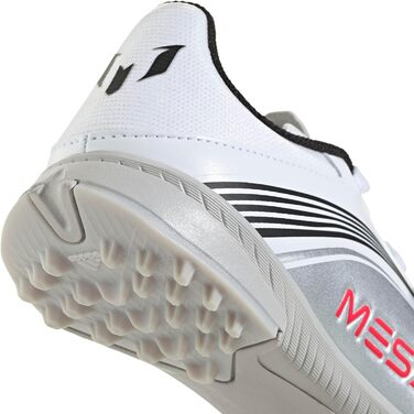 Дитячі футбольні бутси adidas F50 Messi League Turf для штучного покриття, розмір EU 33, білий, червоний, сріблястий