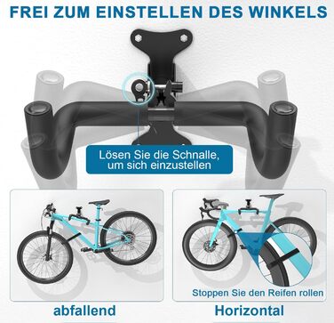 Кріплення для велосипеда на стіну, регульоване, 30 кг, для MTB та шосейних велосипедів
