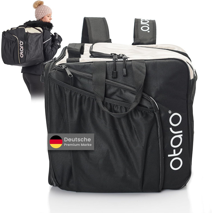 Чохол для лижних черевиків Otaro з відділенням для шолома | Сумка для лиж, шолома та аксесуарів | Водонепроникний, міцний | Чохол для лижних черевиків Otaro (57L, білий)