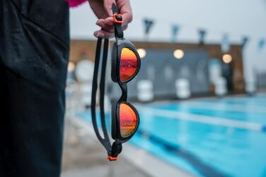 Окуляри для плавання ZONE3 Attack Polarized (чорно-сірі, оранжеві лінзи) - відкрита вода, басейн