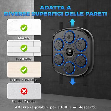 Музыкальний автомат для боксу HEETIPUK 2025 з Bluetooth, 2 боксерськими рукавичками, зарядним кабелем 2 м, настінний, ударостійкий з PU, регульована гучність – для фітнесу