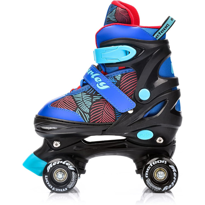 Роликові ковзани Meteor Retro Rollschuhe - стильні ролики 80-х для дітей та юнацтва. Quad Skate, регульований розмір (L 39-43), 5 кольорів.