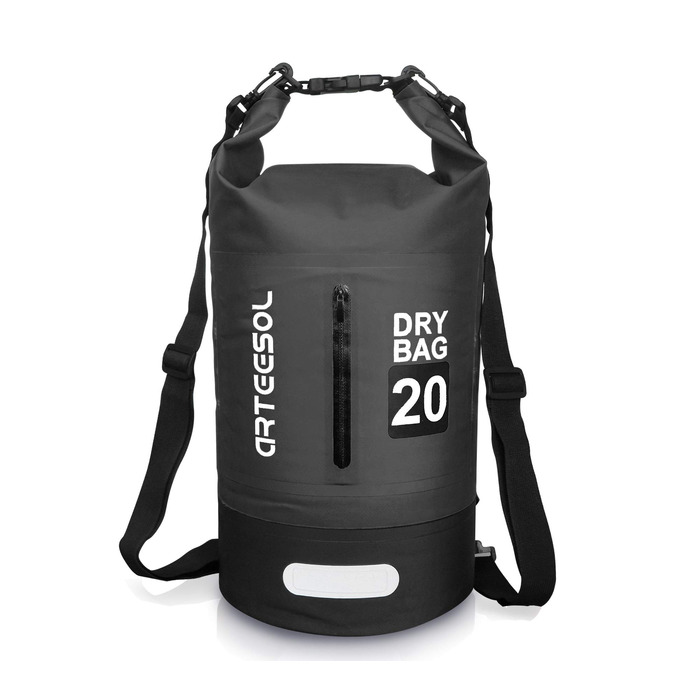 Водонепроникний мішок Dry Bag 10L: міцний packsack для плавання, каякінгу та водних видів спорту. Чорний