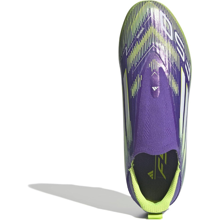Дитячі футбольні бутси adidas F50 League Laceless для гри на твердих поверхнях, розмір 33.5 EU, фіолетовий, білий, лимонний