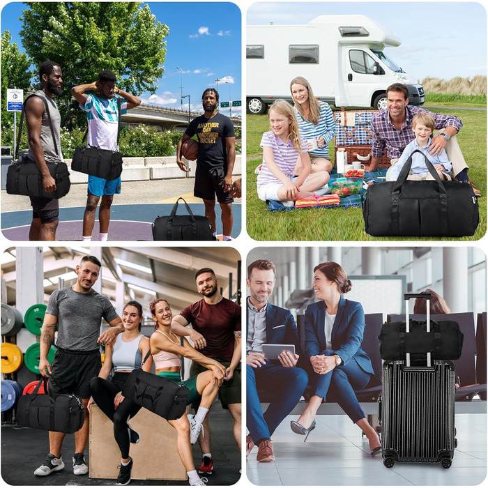 Спортивна сумка DAYGOS для чоловіків, 40л: водонепроникна сумка для тренувань, спортзалу, подорожей (чорна)