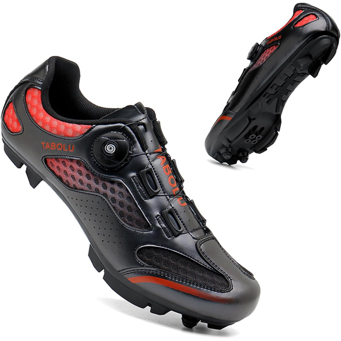 Велосипедні черевики MTB для чоловіків та жінок | Черевики для гірського велосипеда, сумісні з SPD, унісекс | 44 EU, чорний