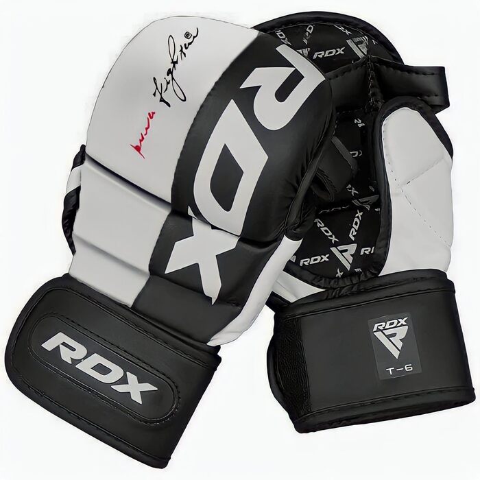 RDX MMA рукавички для спарингу, відкриті чоловічі та жіночі рукавички для бойових мистецтв, Muay Thai, кікбоксингу, вентиляція, розмір M, білі