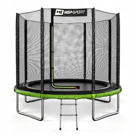 Батут із зовнішньою захисною сіткою Hop-Sport 8ft (244 см), чорно-зелений