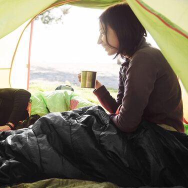 Сплячий мішок Azark Premium, 350 г/м², легкий та водонепроникний, для 4 сезонів, кемпінг, туризм, відпочинок на природі, дорослий та дитячий, чорний