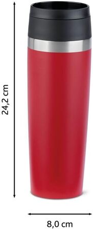 Термокухоль Emsa Classic N2023850 з кришкою 360°, 0.5 л, нержавіюча сталь, порошкове покриття, Petrol Blau