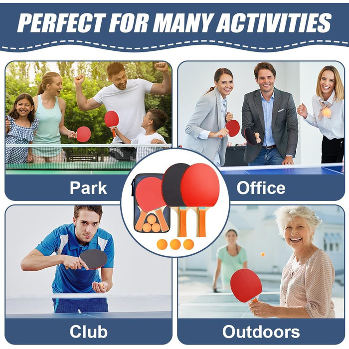 Набір для настільного тенісу Flintronic: 2 ракетки + 3 м'ячі, з сумкою для початківців та професіоналів