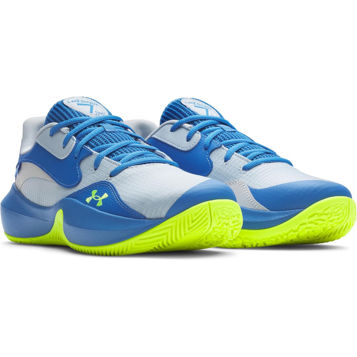 Кросівки баскетбольні Under Armour Ua Lockdown 7 Low чоловічі (41 EU, Blue Calm Blue Atlantis High Vis Yellow)