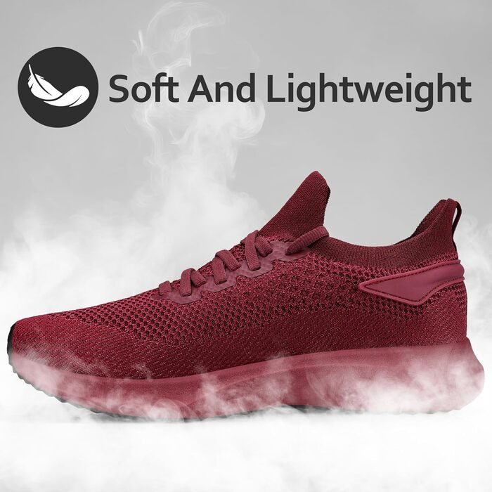 Чоловічі кросівки для бігу та занять спортом: дихаючі, легкі, slip-on, для фітнесу, залу, джогінгу, червоні, 45 EU