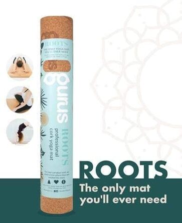 Килимок для йоги GURUS з корку, неслизький, товстий, для дому та фітнесу