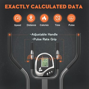 Еліптичний тренажер Neezee 2-в-1 для дому: крос-тренажер та степер з LCD-монітором, регульованим опором, чорний (макс. вага 120 кг)