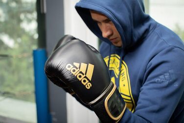 Боксерські рукавички adidas Hybrid 80 8oz чорні/білі для боксу, кікбоксингу, ММА та тренувань