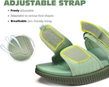 Спортивні сандалі KuaiLu жіночі з м'якою устілкою, ортопедичні для підтримки підошви, зелені, розмір 41 EU