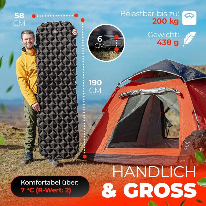 IsoMatte Dazedale для кемпінгу: ультралегка, тиха, компактна | Спальний килимок для туризму та відпочинку на природі