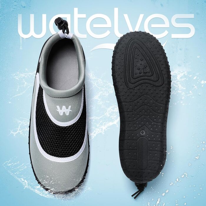 Водні шкарпетки WateLves: Швидковисихаючі, дихаючі, унісекс (43 EU, Темно-сірий)