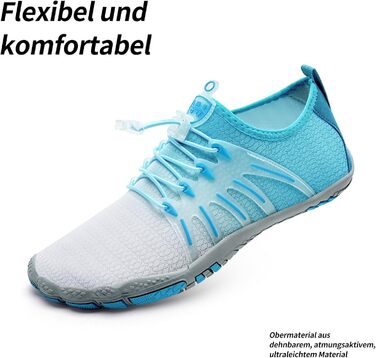 WateLves Барфути жіночі та чоловічі водяні та пляжні шльопанці, кросівки для трейлраннінгу та фітнесу, швидко сохнуть, з антиковзкою підошвою та широкою передньою частиною, білий, помаранчевий (градієнт білий-блакитний), 37 EU