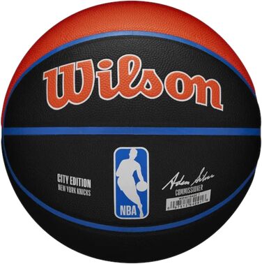 Баскетбольний м'яч Wilson NBA New York Knicks, розмір 7, чорний, колекційний, унісекс
