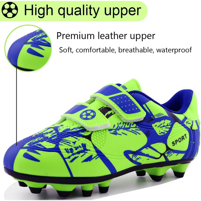 Дитячі футбольні бутси для хлопчиків та дівчаток, унісекс, зелені, розмір 28-37 (32 EU)